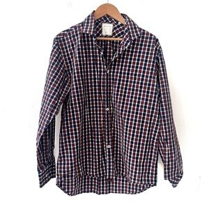 Billy Reid Men’s Blue Red Plaid Button Down Shirt Large